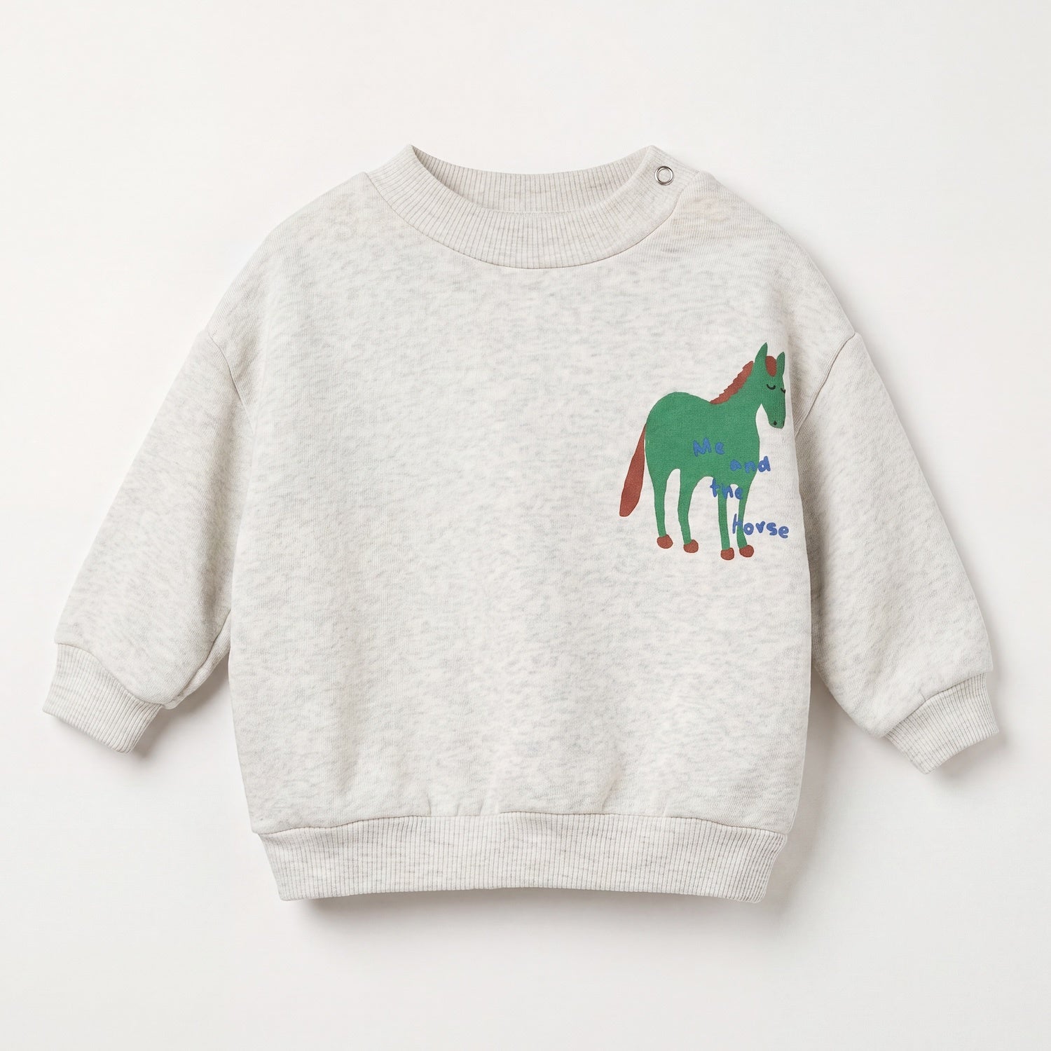 Lötiekids | Me and the Horse baby sweater | Light Grey Melange