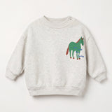 Lötiekids | Me and the Horse baby sweater | Light Grey Melange