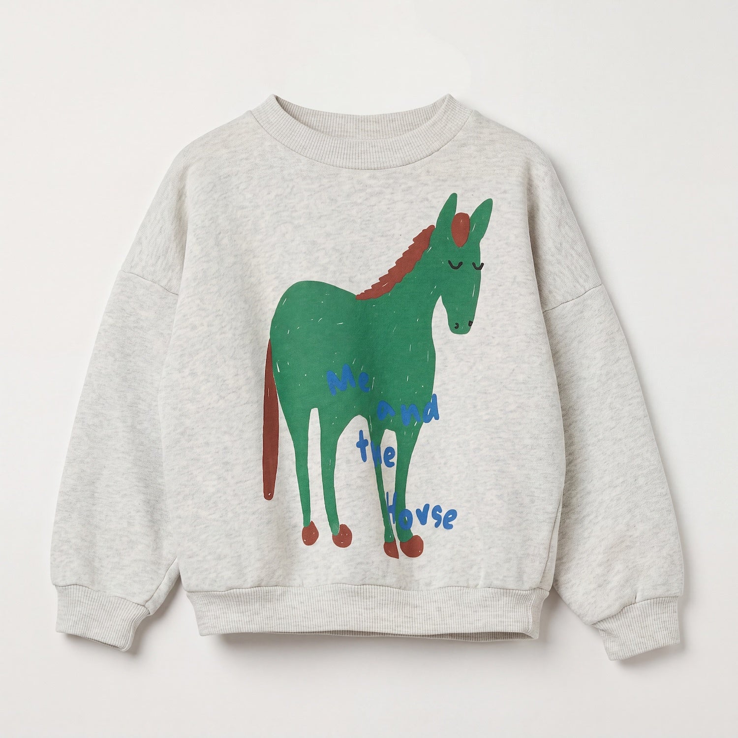 Lötiekids | Me and the Horse sweater | Light Grey Melange