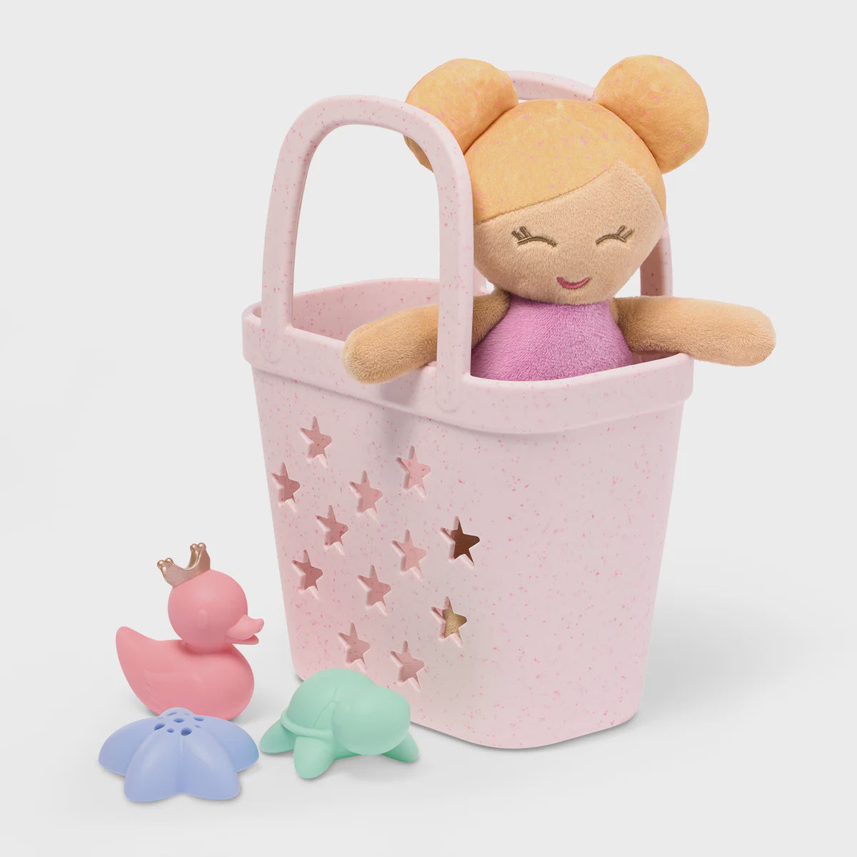 LullaBaby Badpop met Accessoires in Mandje Roze