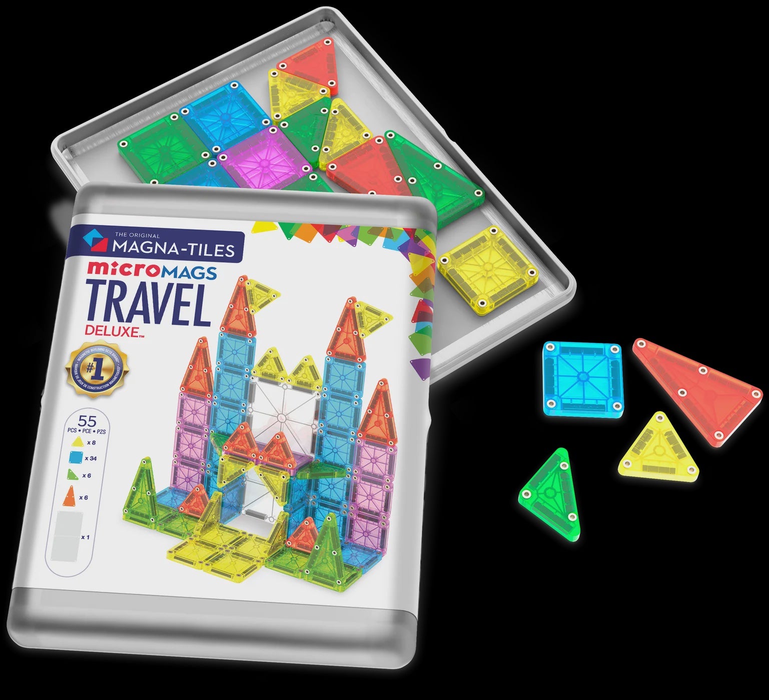 Magnatiles - Micromags travel set deluxe (55 pcs)