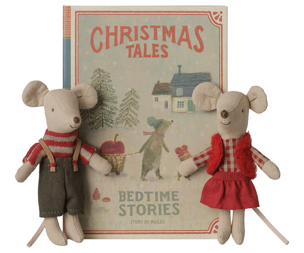 Maileg | Christmas Twin Mice | Little Sister and Brother in Book
