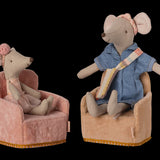 Maileg | Folding chair, Mouse - Rose