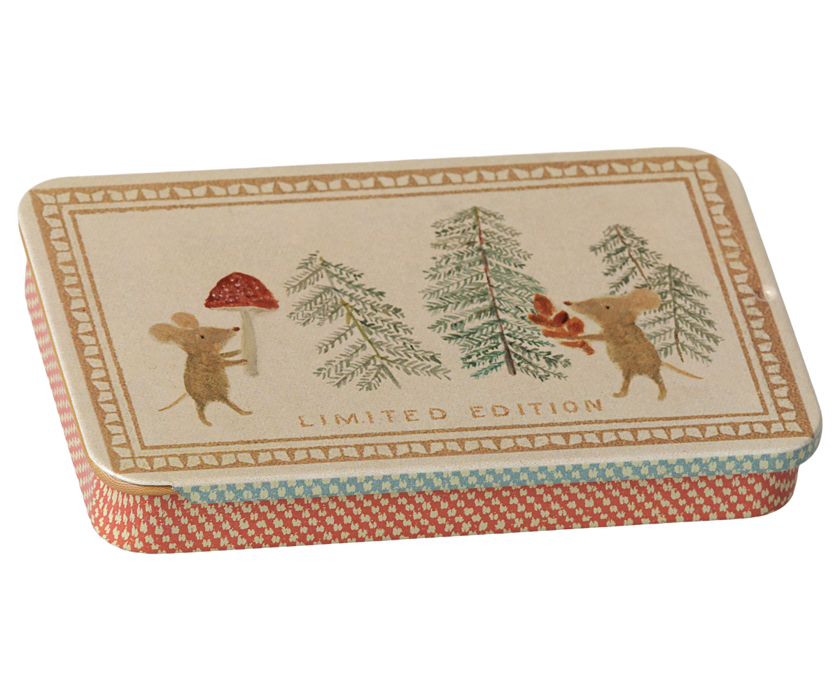 Maileg | Metal Box with Sliding Lid | Christmas Mice