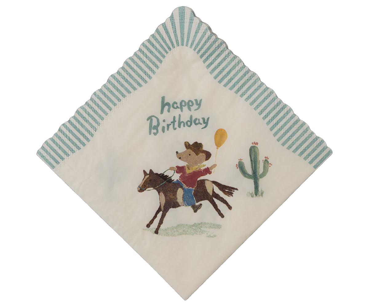 Maileg - Servetten, Happy birthday - Cowboy