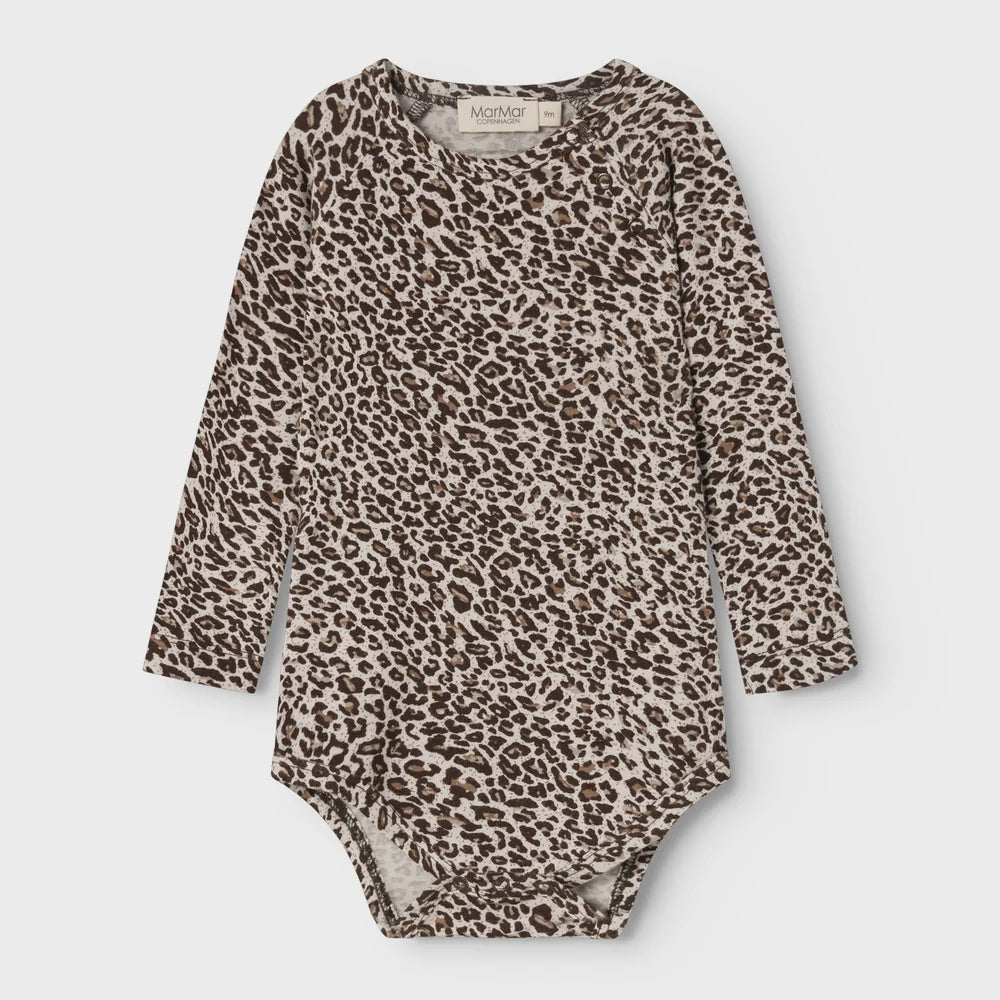 MarMar Copenhagen | Leo romper longsleeve | Dark brown leo
