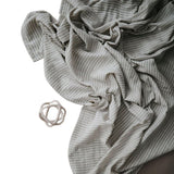 Mushie | Swaddle 120x120 Sage stripes