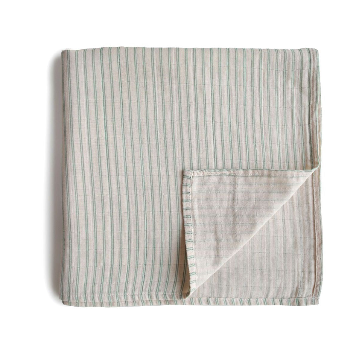 Mushie | Swaddle 120x120 Sage stripes