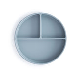 Mushie l Silicone Plate met vakken Powder Blue