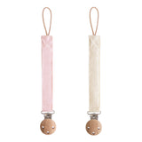 Mushie l Speenketting linnen - Blush / Cream