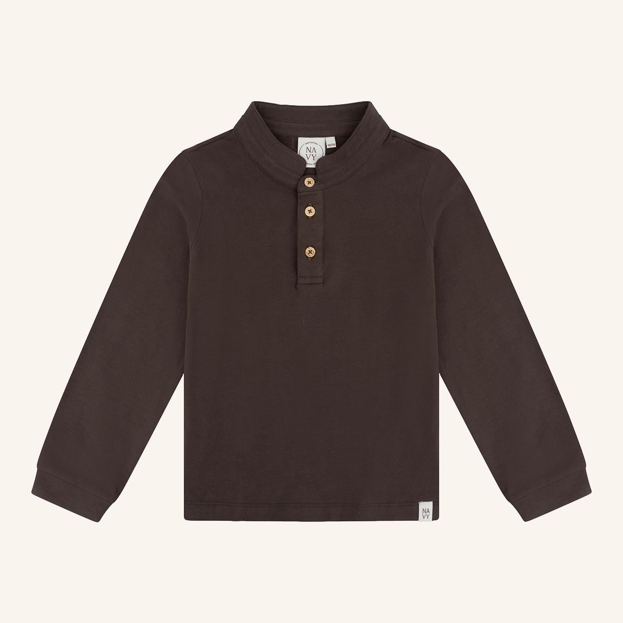 Navy Natural | Boys polo | Dark brown