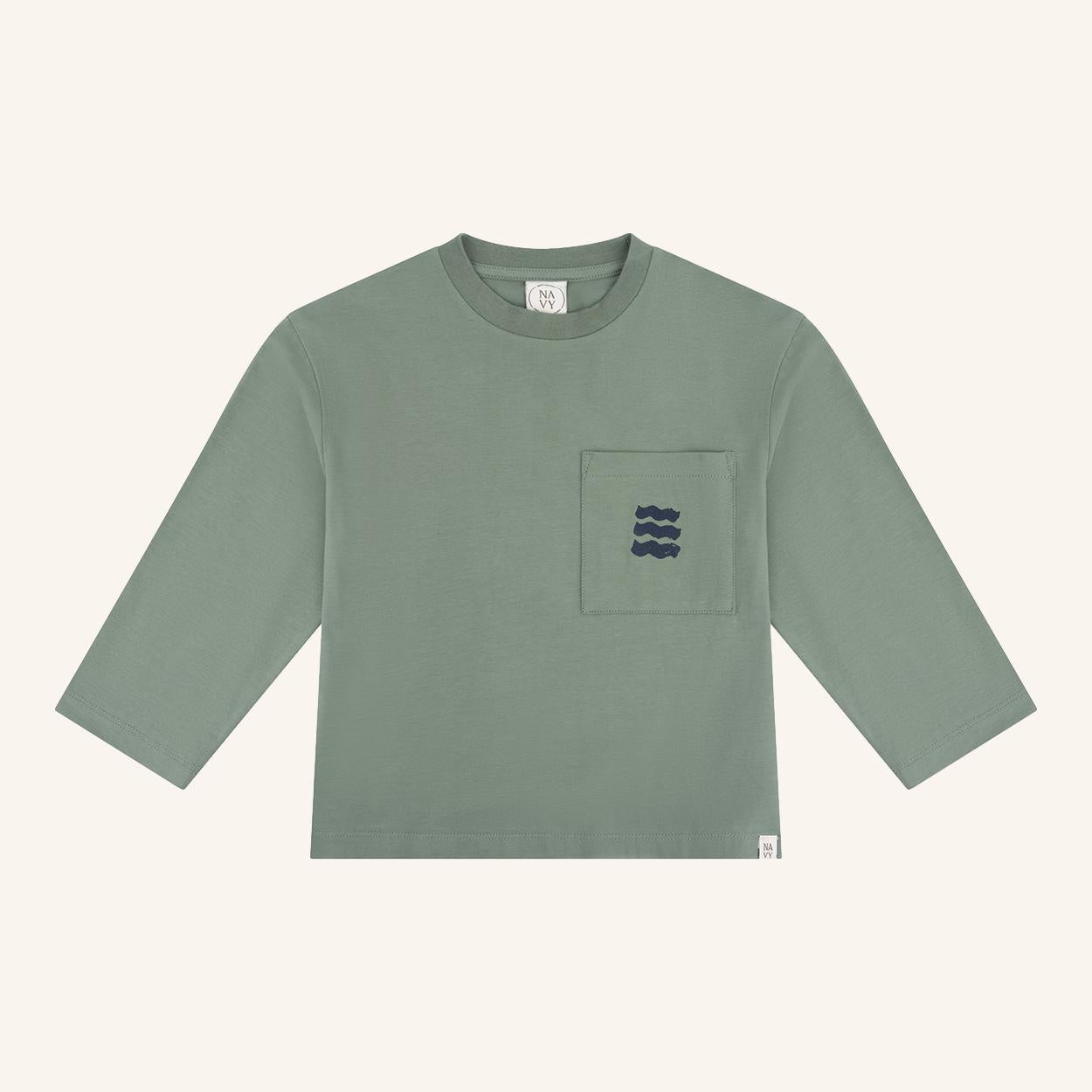 Navy Natural | Hidde longsleeve waves | Green
