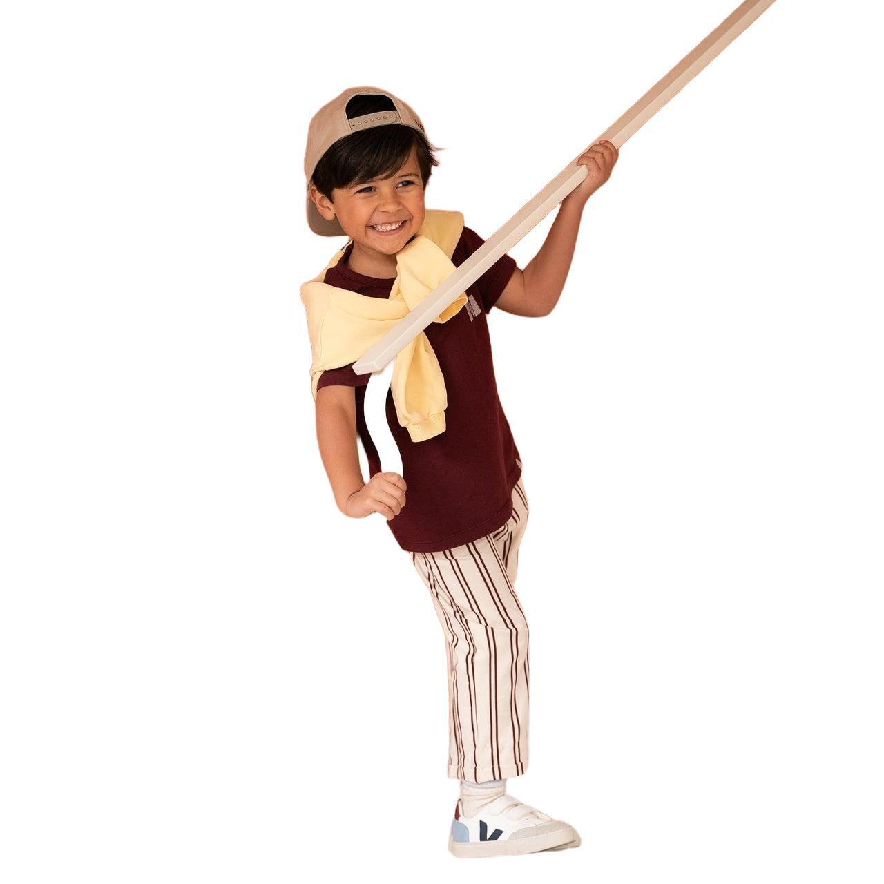 Navy Natural | Mex pants burgundy stripe