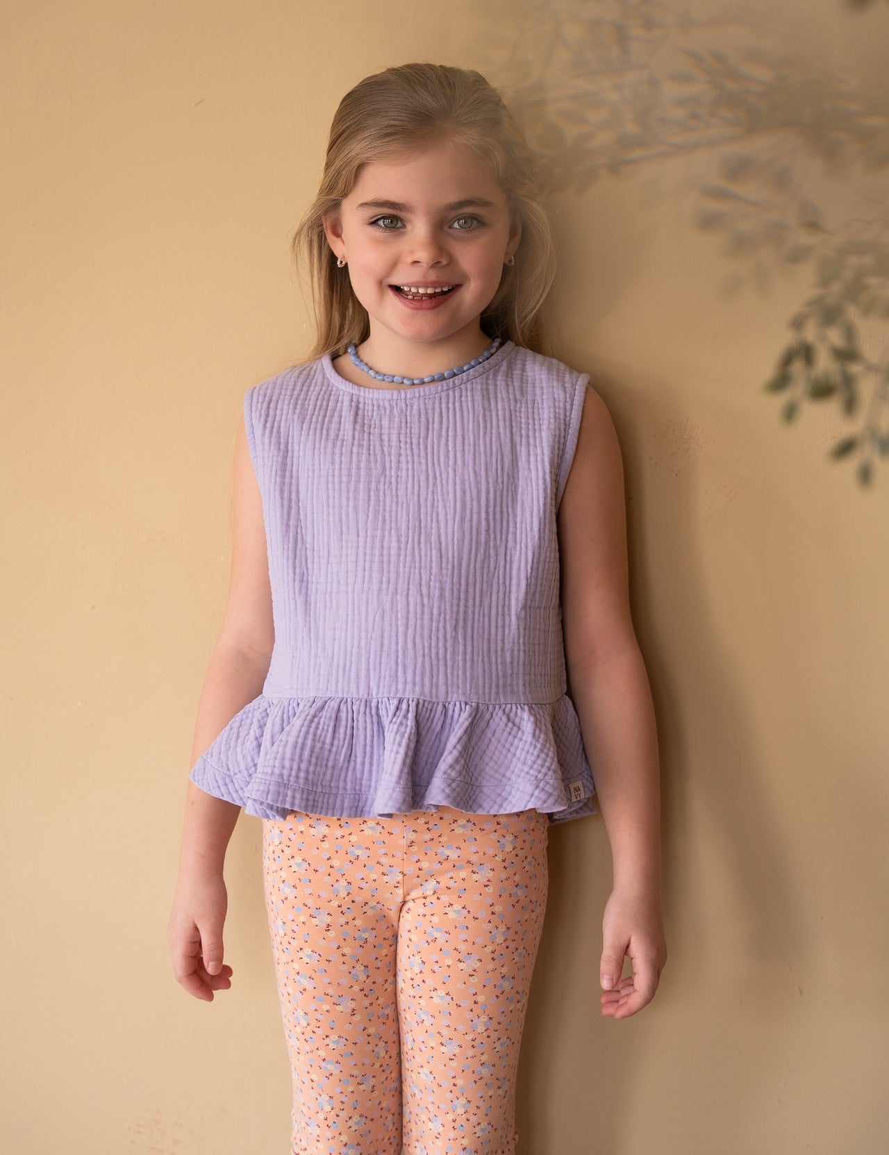Navy Natural | Rose top lilas mousseline