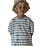 Navy Natural | Sem t-shirt bath Terry blue stripe