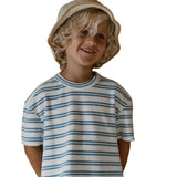 Navy Natural | Sem t-shirt bath Terry blue stripe