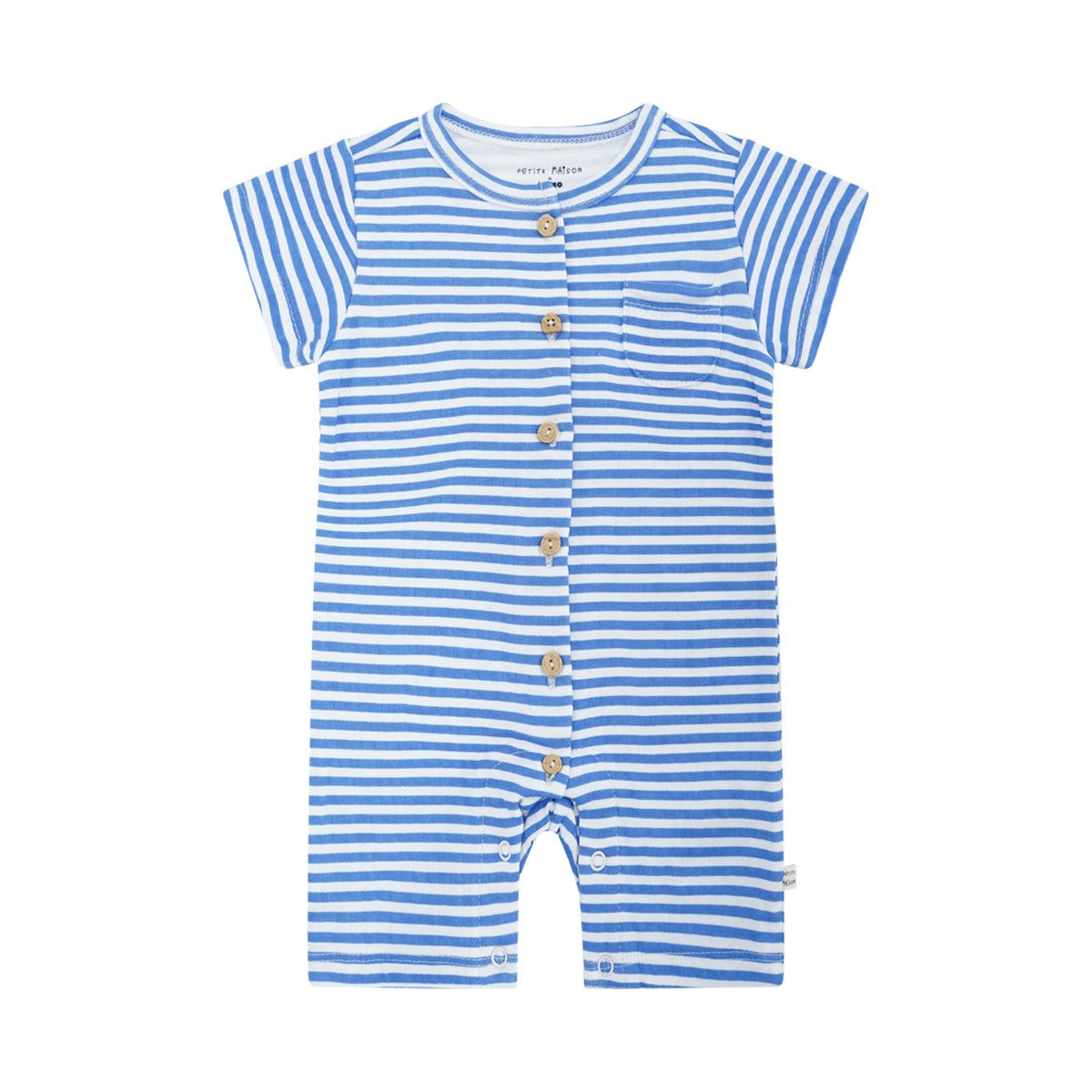 Petit Maison|Sem bodysuit s/sl double jersey | AOP Blue Stripes