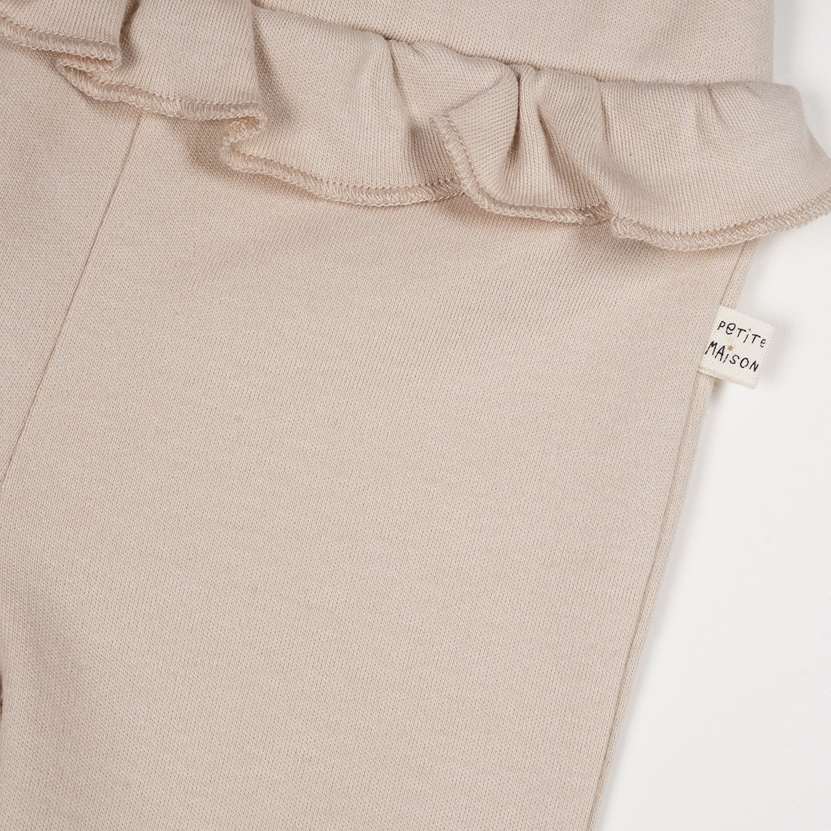 Petit maison | ruffle leggings | oatmeal