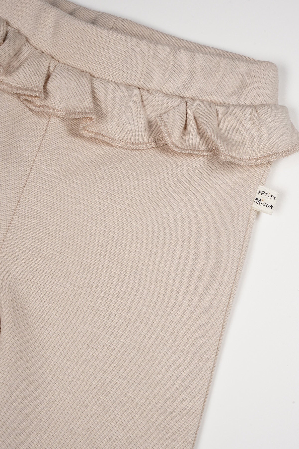 Petit maison | ruffle leggings | oatmeal