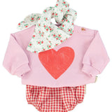 Piupiuchick Baby Sweatshirt lilac w/ red heart