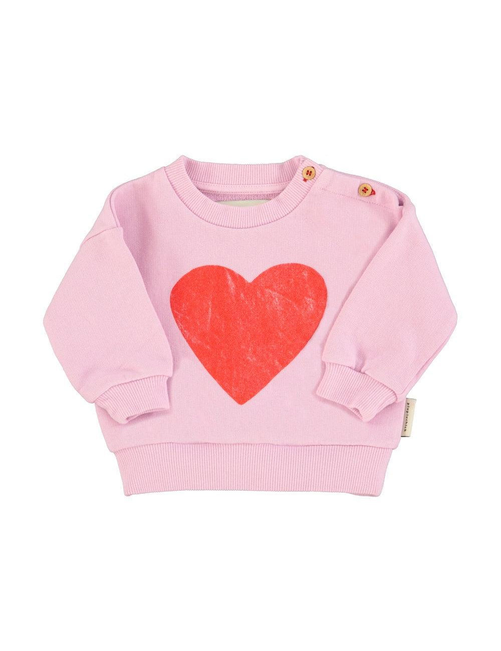 Piupiuchick Baby Sweatshirt lilac w/ red heart