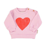 Piupiuchick Baby Sweatshirt lilac w/ red heart