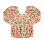 Piupiuchick Cropped blouse w/ cherries allover