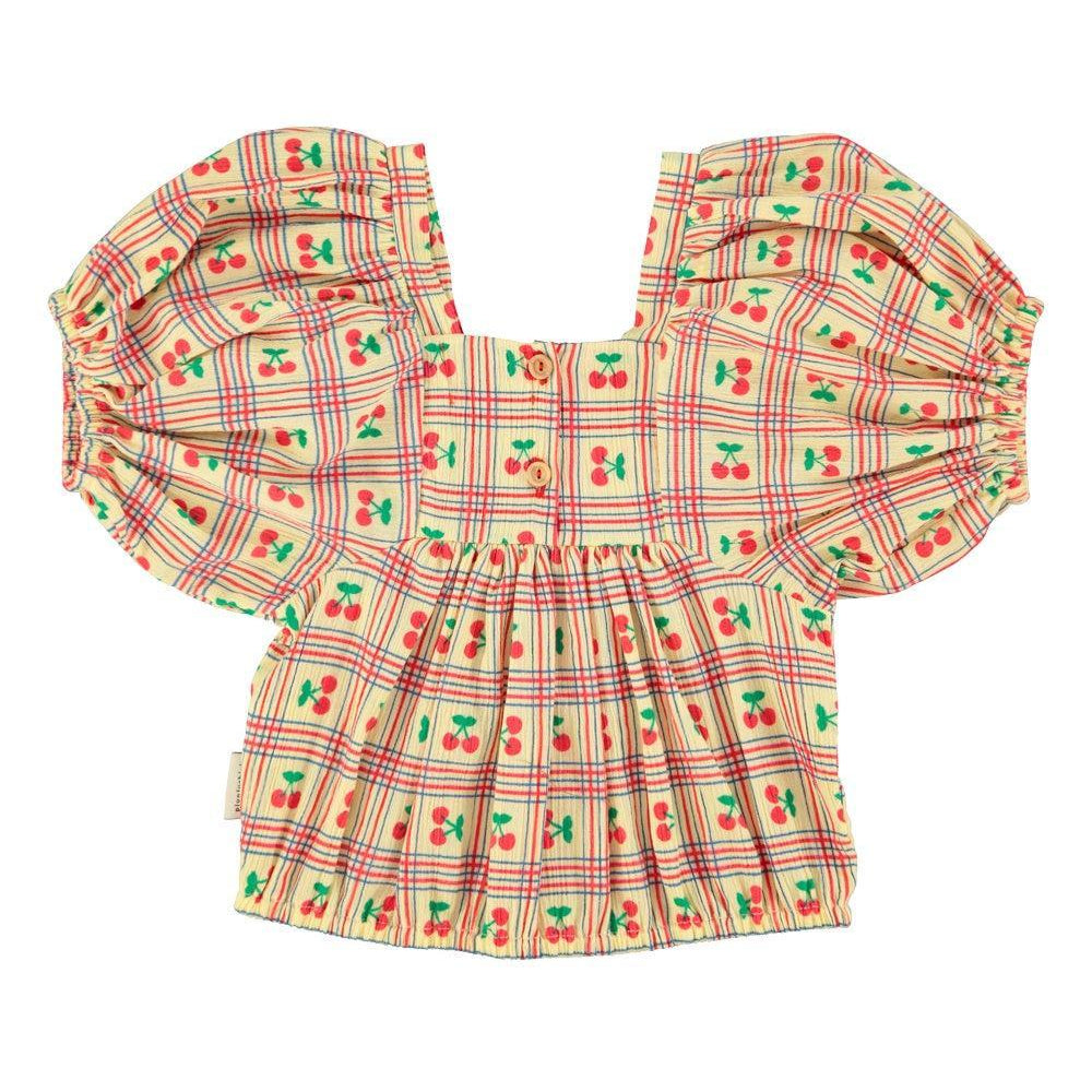 Piupiuchick Cropped blouse w/ cherries allover