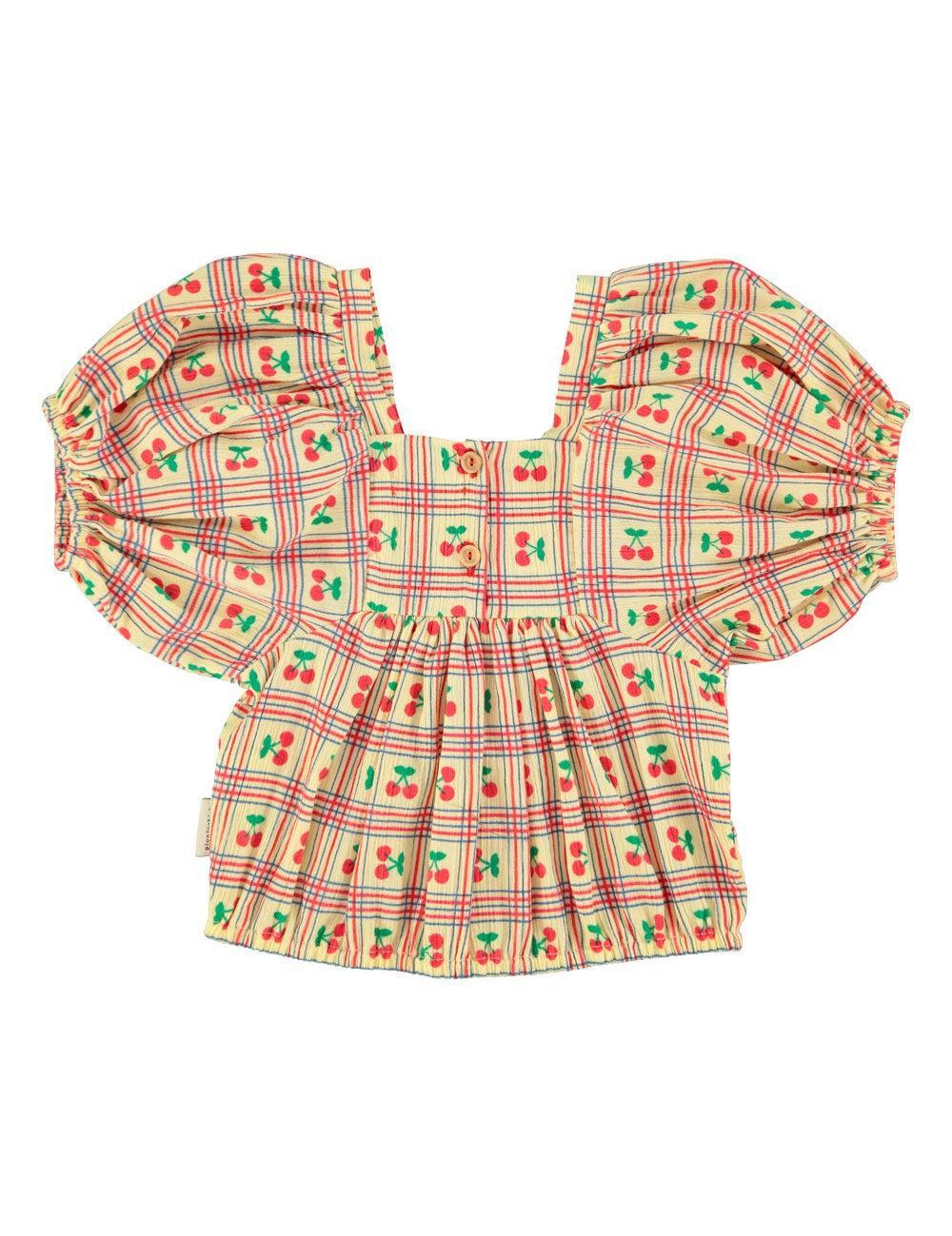 Piupiuchick Cropped blouse w/ cherries allover