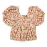 Piupiuchick Cropped blouse w/ cherries allover