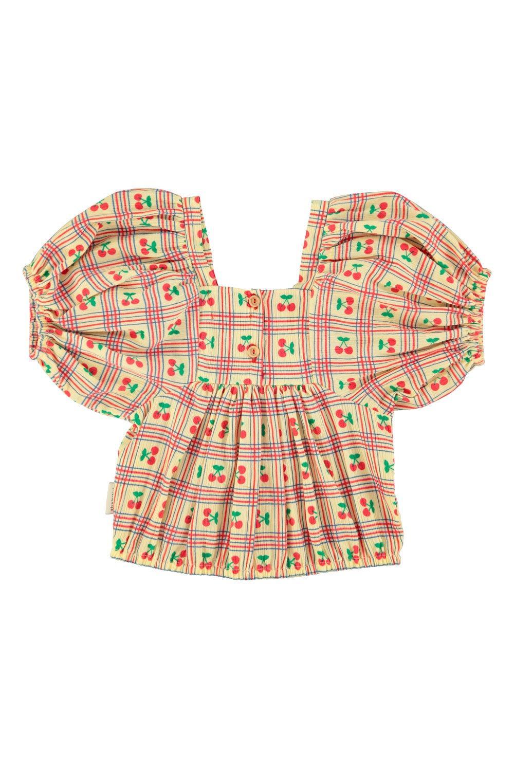 Piupiuchick Cropped blouse w/ cherries allover