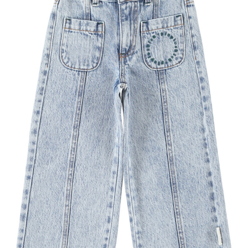Piupiuchick | Flare trousers fadded light blue denim