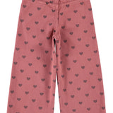 Piupiuchick | Flare trousers pink w/ black hearts
