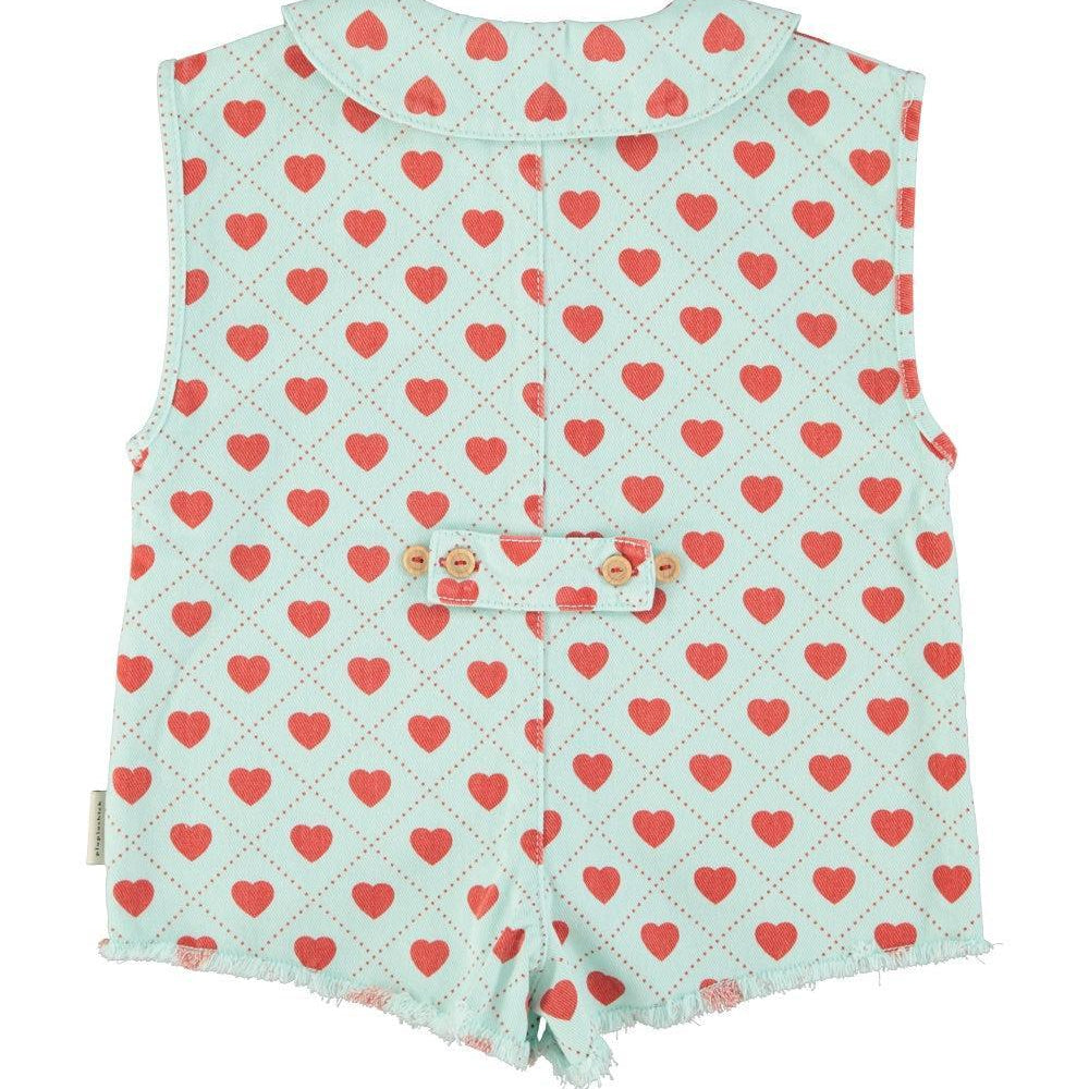 Piupiuchick Jumpsuit lightblue w/ hearts