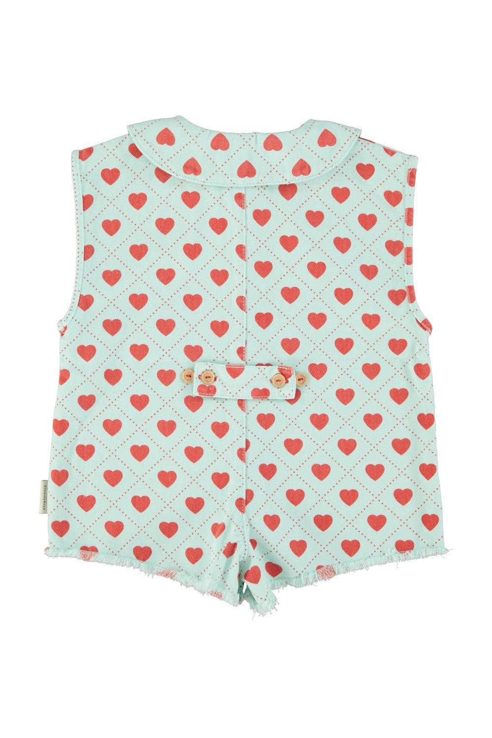 Piupiuchick Jumpsuit lightblue w/ hearts