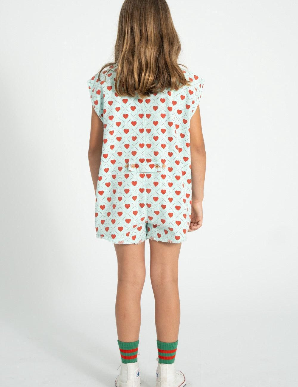 Piupiuchick Jumpsuit lightblue w/ hearts