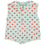 Piupiuchick Jumpsuit lightblue w/ hearts
