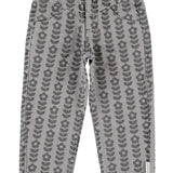 Piupiuchick | Mom fit trousers grey w/ black flowers