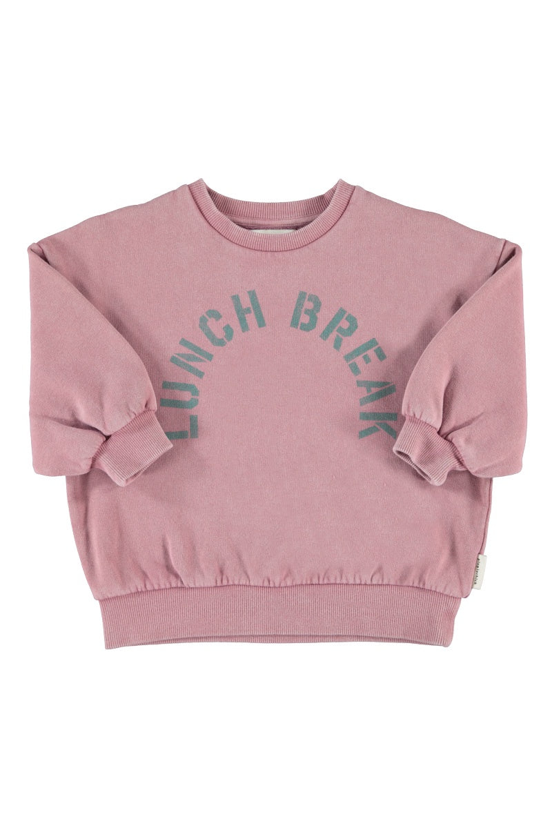 Piupiuchick | Oversized sweatshirt pink w/ "lunch break" print