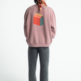 Piupiuchick | Oversized sweatshirt pink w/ "lunch break" print