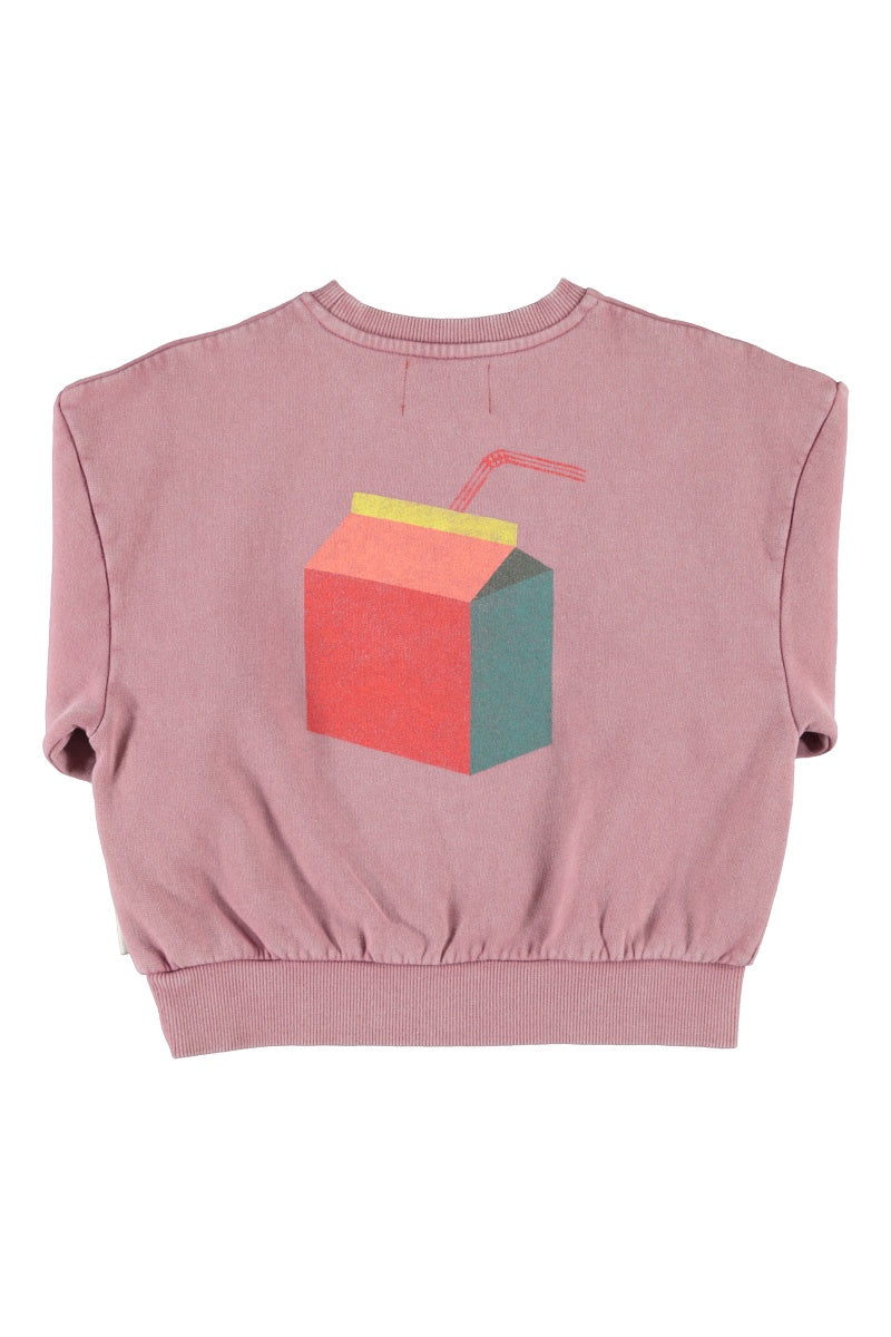 Piupiuchick | Oversized sweatshirt pink w/ "lunch break" print