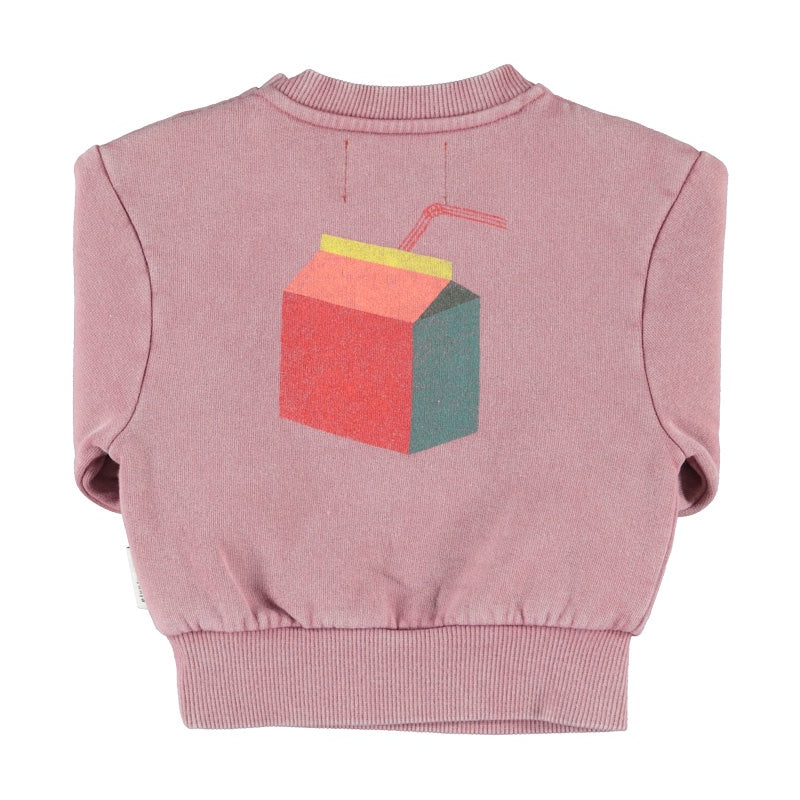 Piupiuchick | Oversized sweatshirt pink w/ "lunch break" print