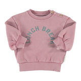 Piupiuchick | Oversized sweatshirt pink w/ "lunch break" print