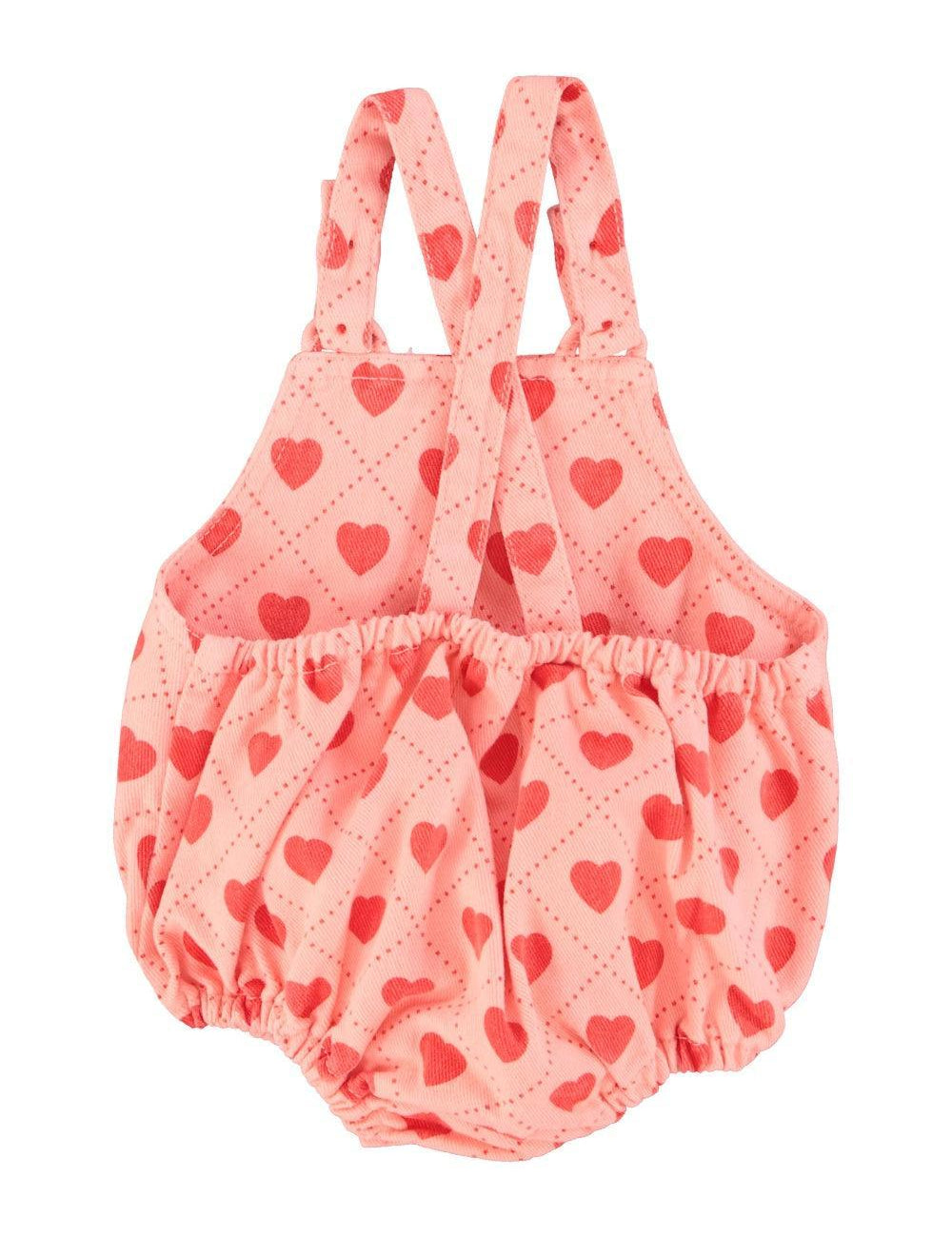 Piupiuchick Romper pink w/ red hearts