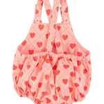 Piupiuchick Romper pink w/ red hearts