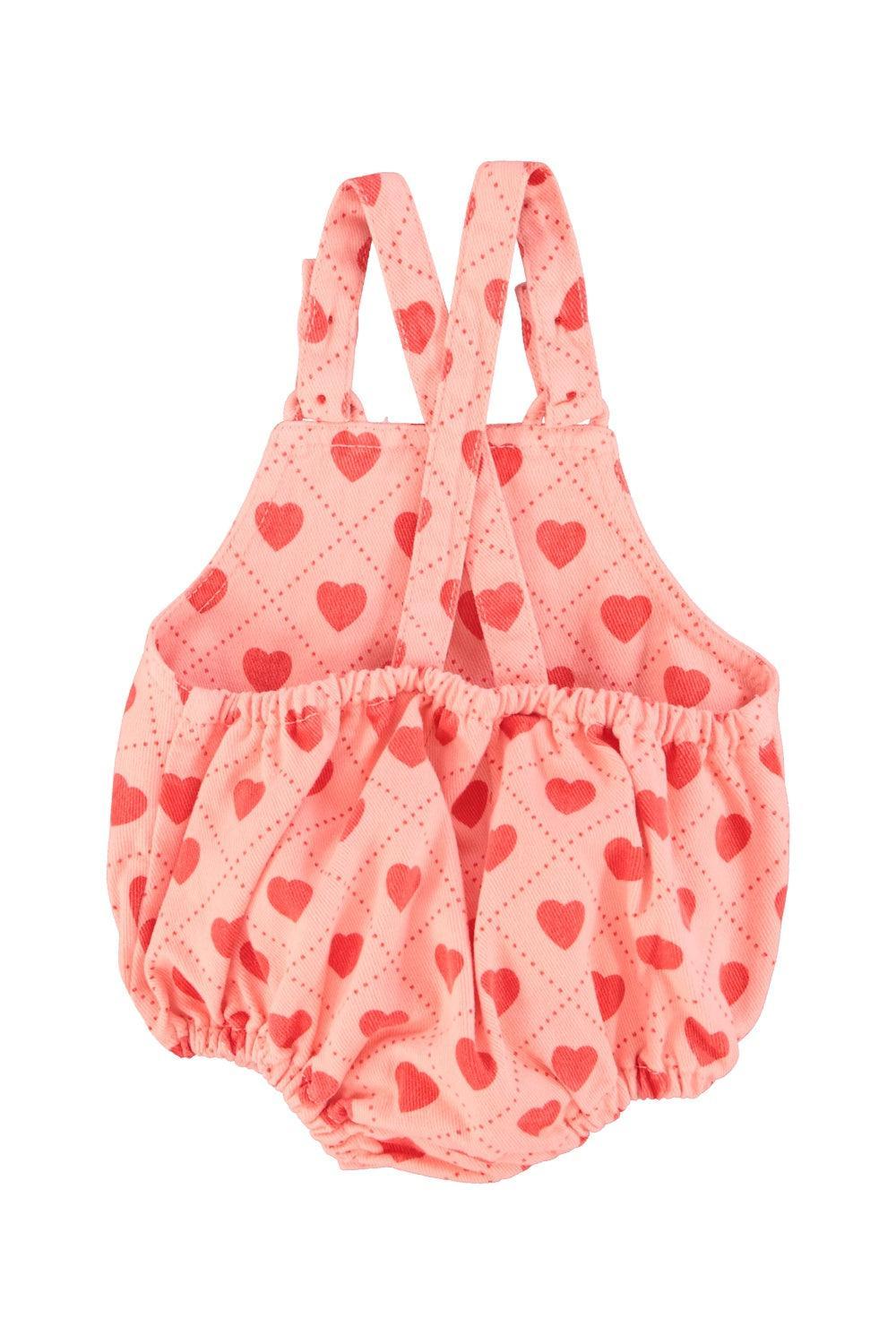 Piupiuchick Romper pink w/ red hearts