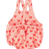 Piupiuchick Romper pink w/ red hearts