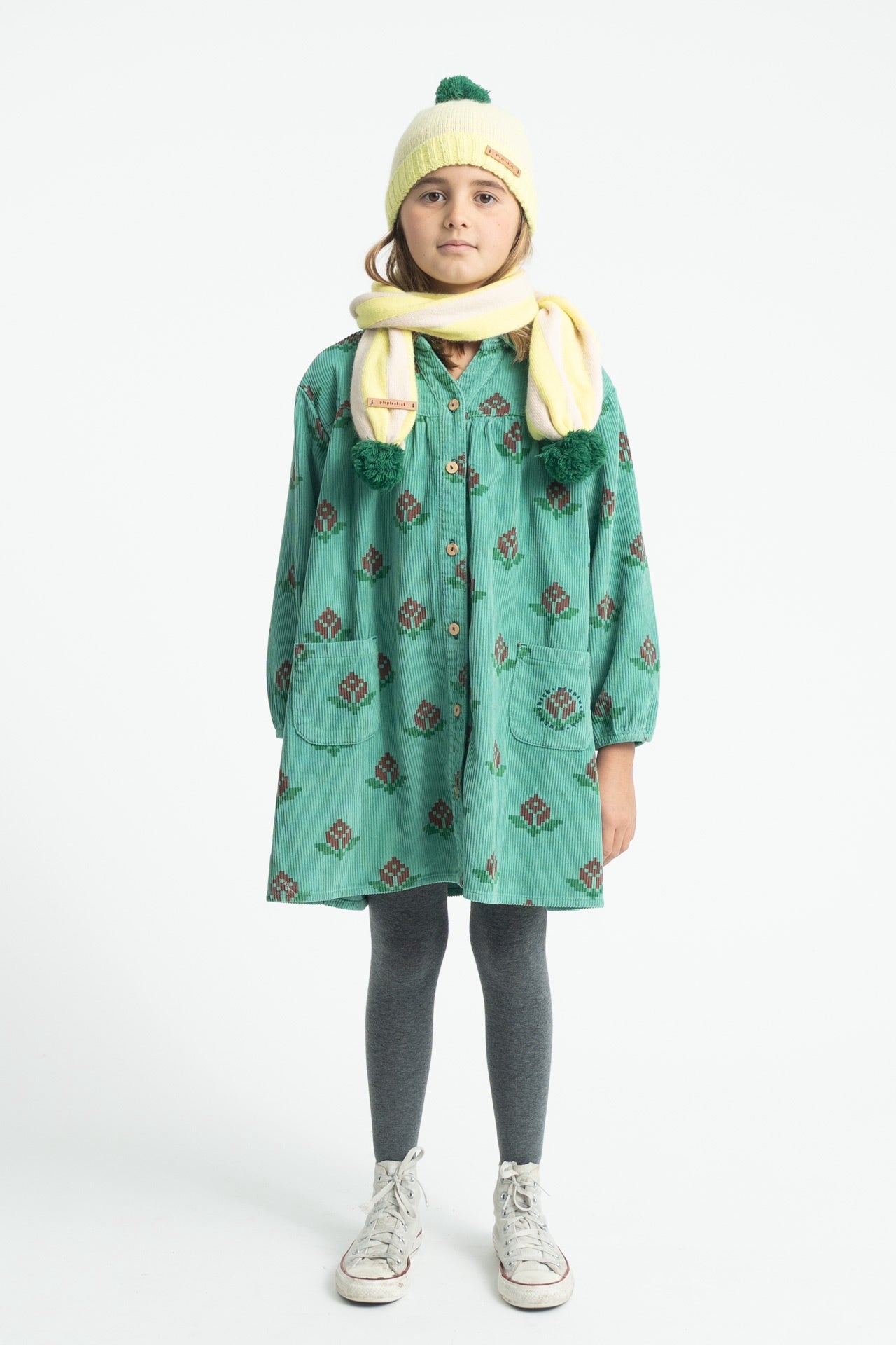 Piupiuchick | Short dress green w/ big flowers