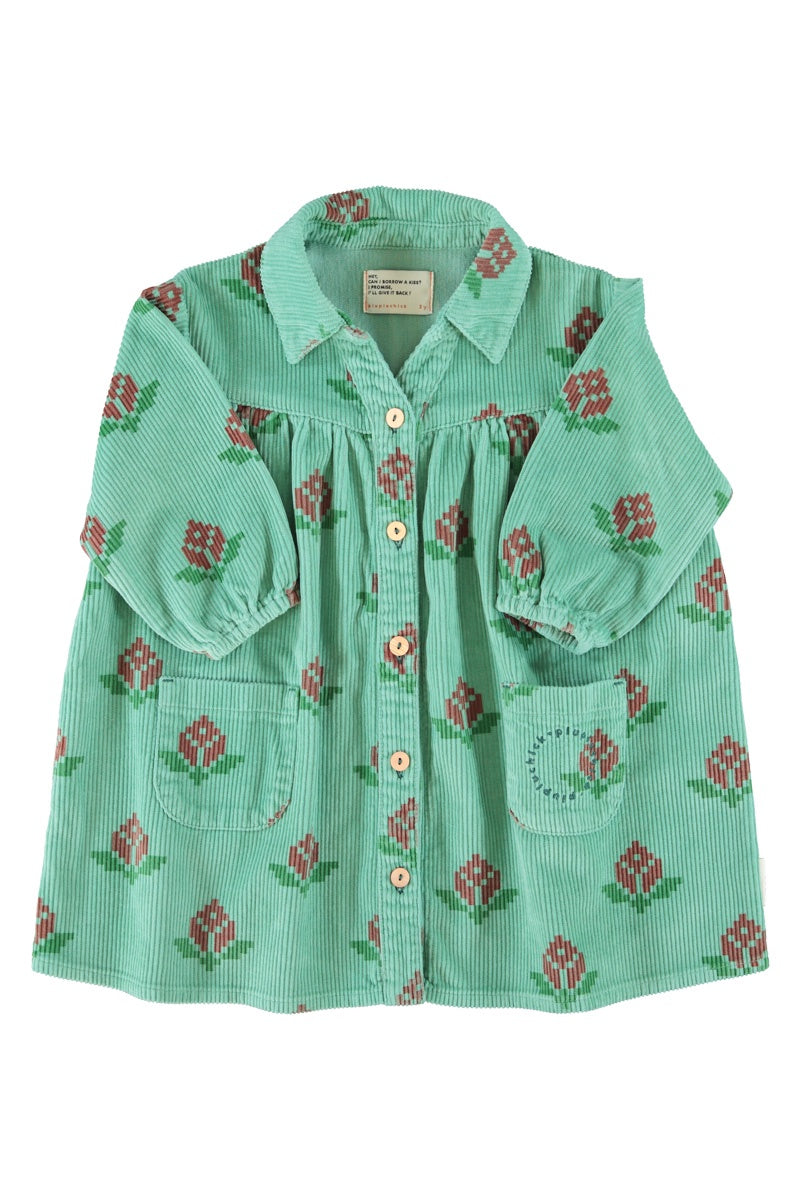 Piupiuchick | Short dress green w/ big flowers