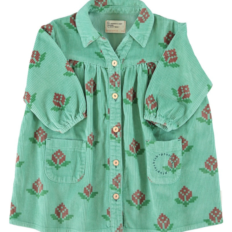 Piupiuchick | Short dress green w/ big flowers